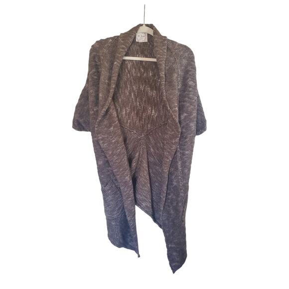 M. Rena Wool Blend Brown/Silver Open Knit Sweater Cardigan Shrug, Size Small - Picture 1 of 12